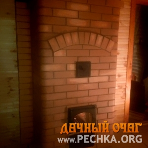 Большая отопительная печка с закругленным кирпичом в г. Чехов, фото 1