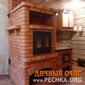 Печной комплекс, состоящий из печи-камина и плиты для готовки в Тверской области, фото 4